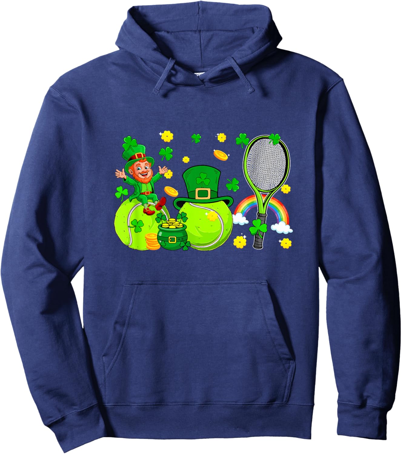 Tennis Equipment Player Team St. Patrick's Day Family Kids Hoodie - Hoodie | Navy
