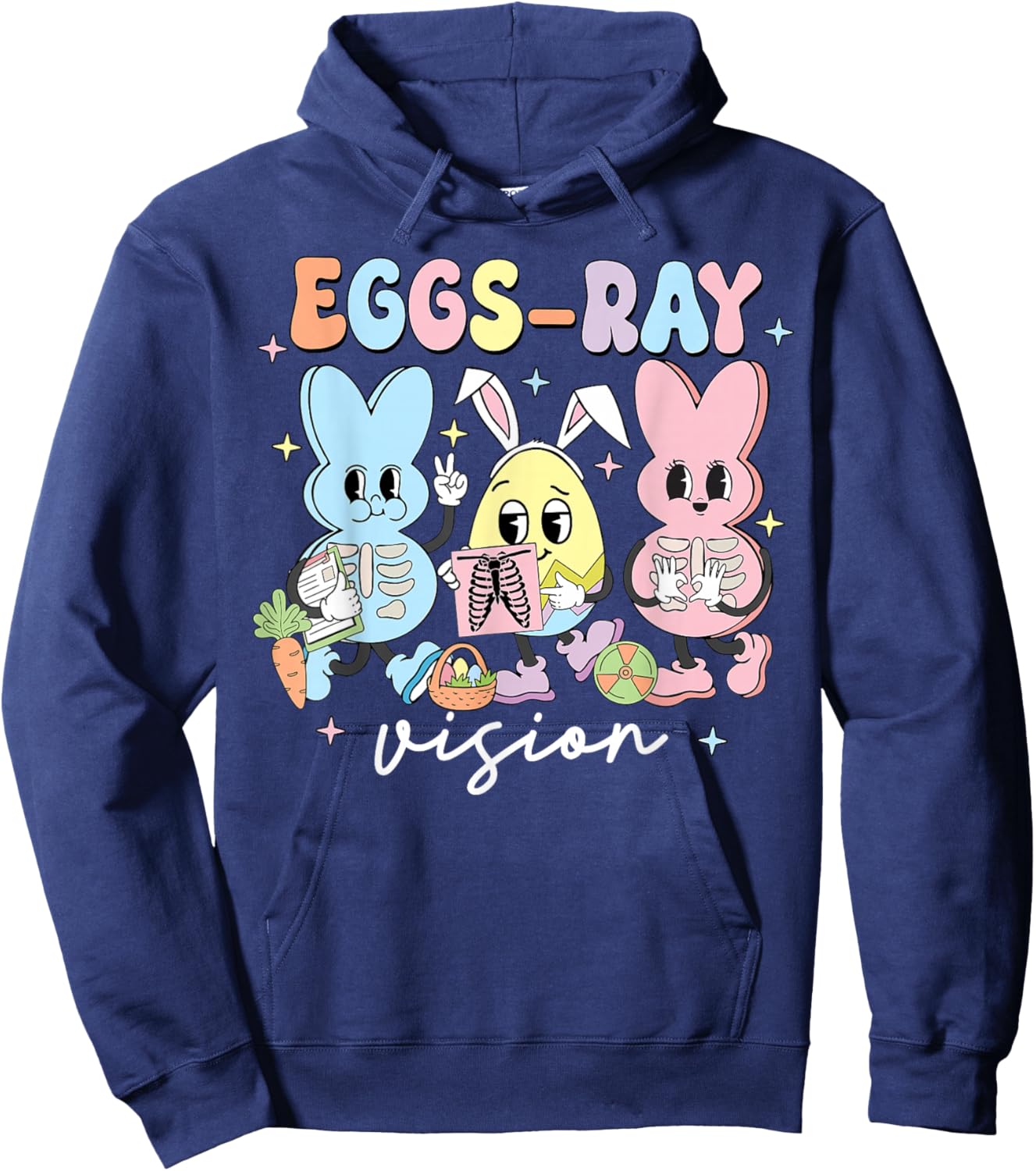 Eggs-Ray Vision Bunny Easter Technologist Xray Rad Nurse Hoodie - Hoodie | Navy