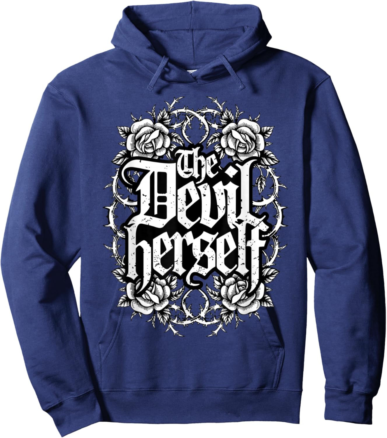 The Devil Herself Retro Occult Women Gothic Dark Feminine Hoodie - Hoodie | Navy