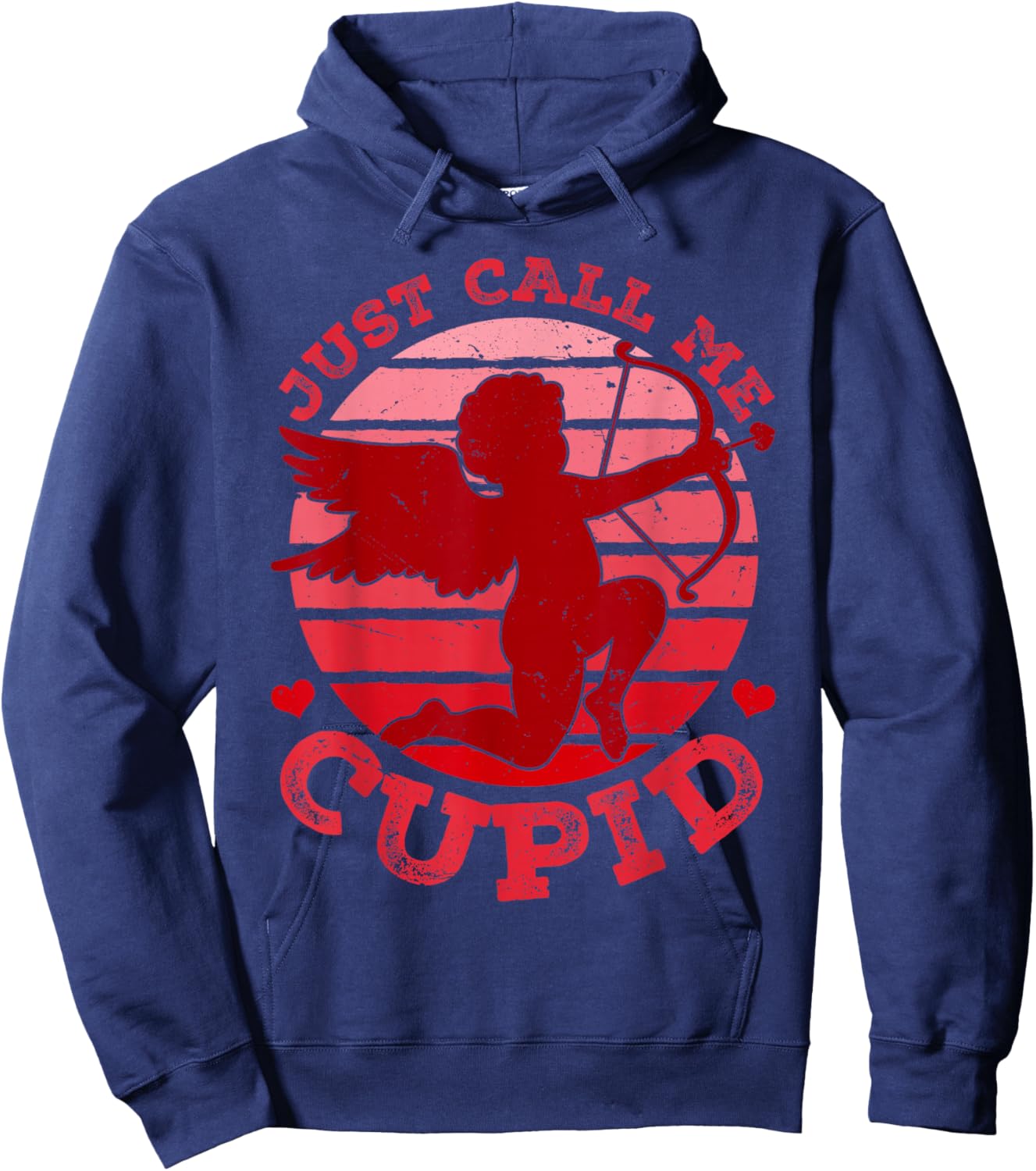 Retro Just Call Me Cupid Happy Valentines Boys Girls Hoodie - Hoodie | Navy