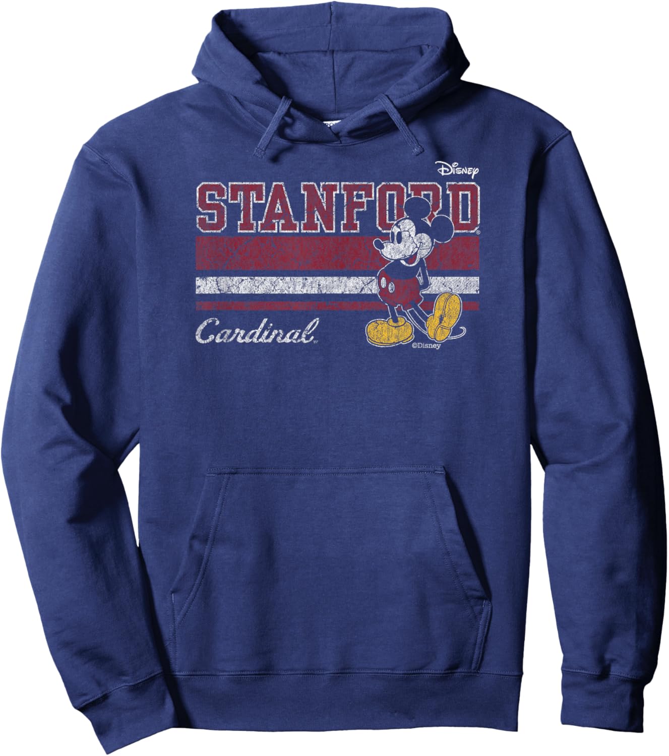 Stanford Cardinal Mickey Mouse Vintage Black Hoodie - Hoodie | Navy
