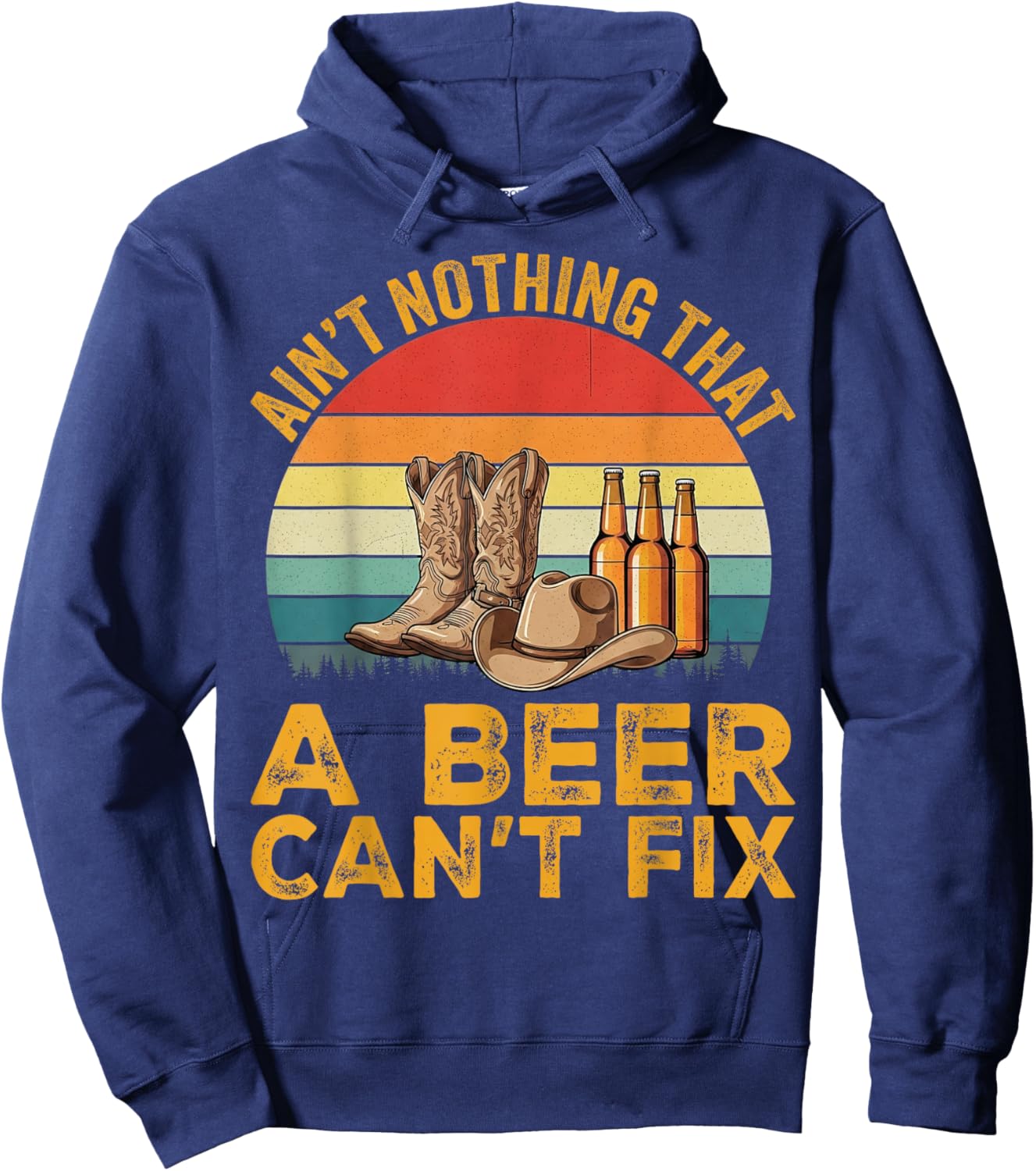Ain’t Nothing That a Beer Can’t Fix Country Beer Vintage Hoodie - Hoodie | Navy
