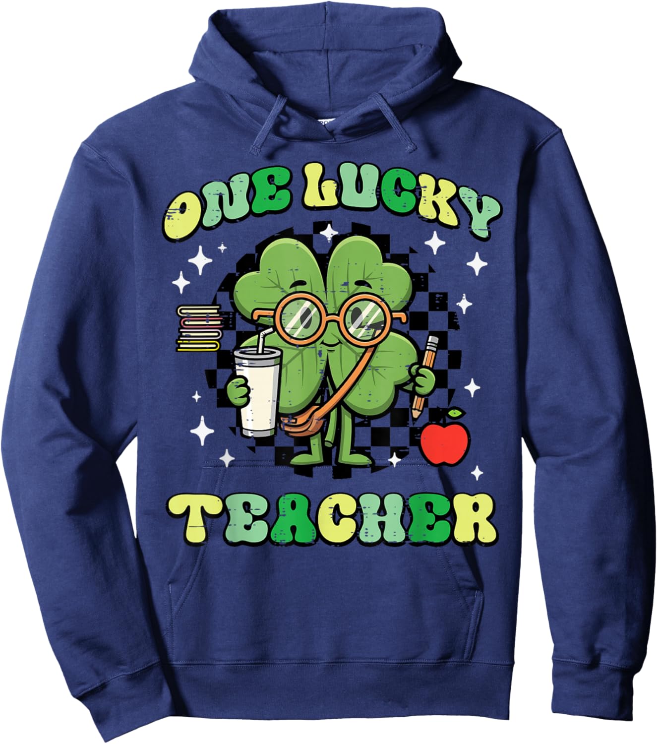 St Patricks Day One Lucky Teacher Clover Saint Pattys Women Hoodie - Hoodie | Navy