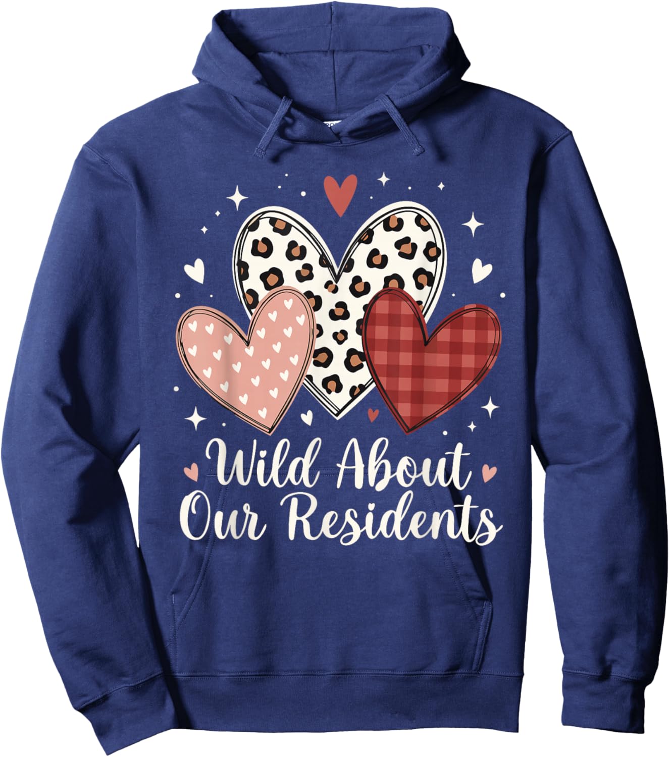 Wild About Our Residents Valentines CNA Nurse Men Women Hoodie - Hoodie | Navy