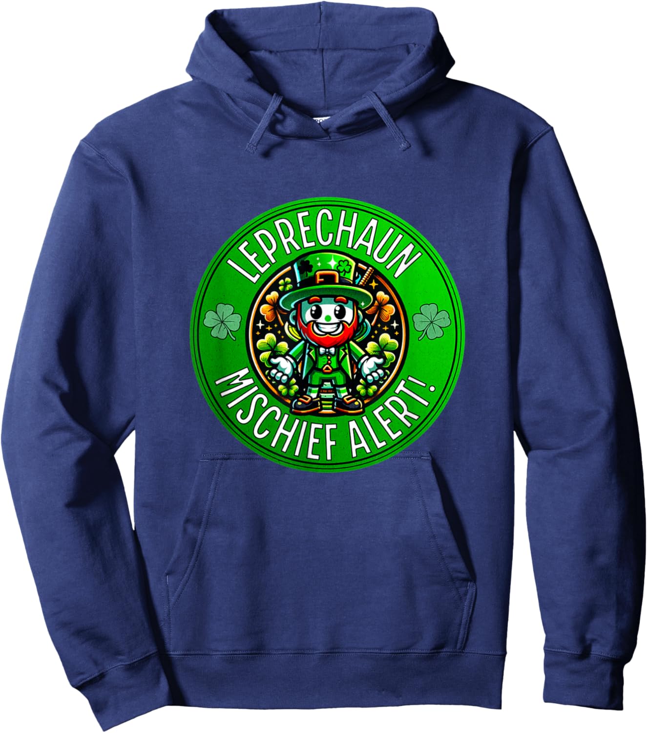 St Patrick's Day Leprechaun Mischief Alert Hoodie - Hoodie | Navy