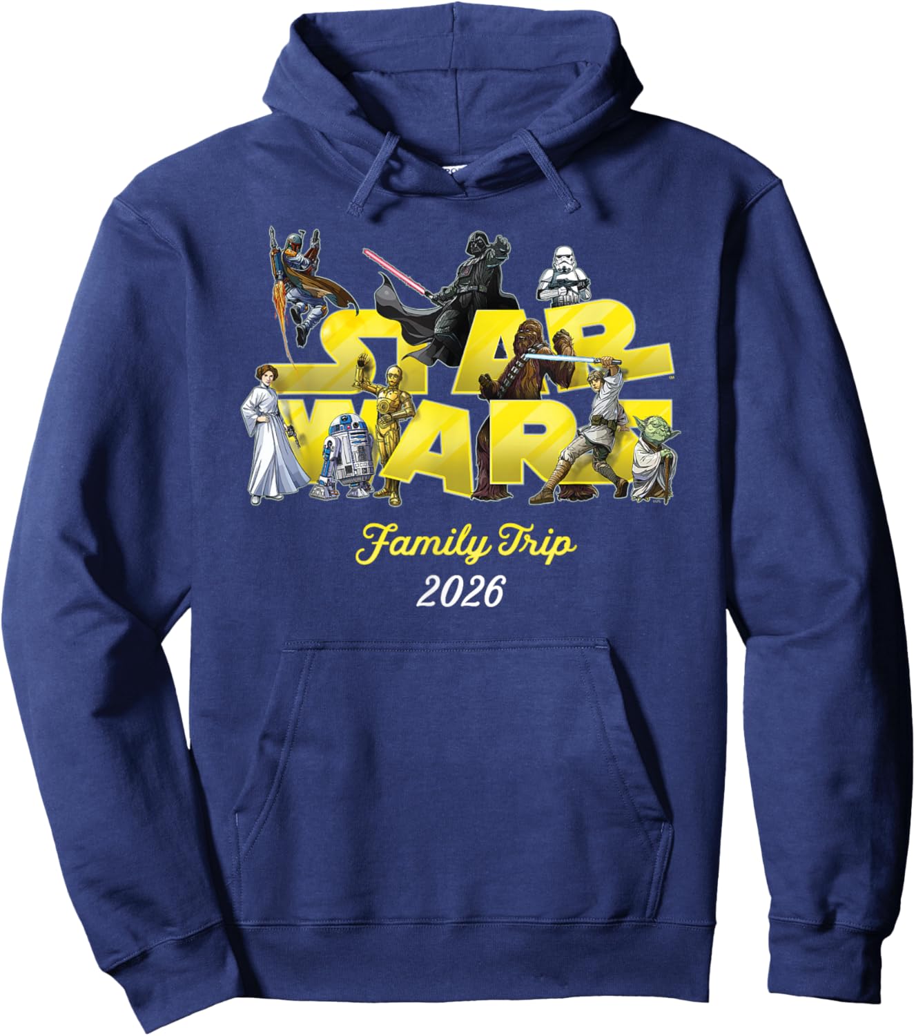 Star Wars Family Trip 2026 Classic Characters Vacation Hoodie - Hoodie | Navy