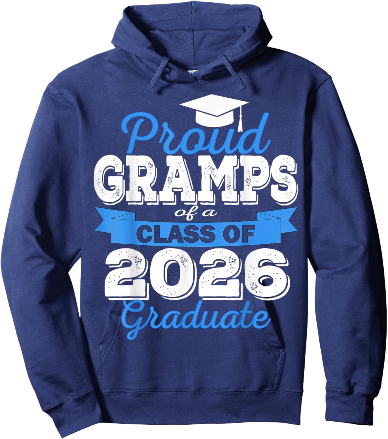 Super Proud Gramps of 2026 Graduate Senior Graduation Family Hoodie - Hoodie | Navy