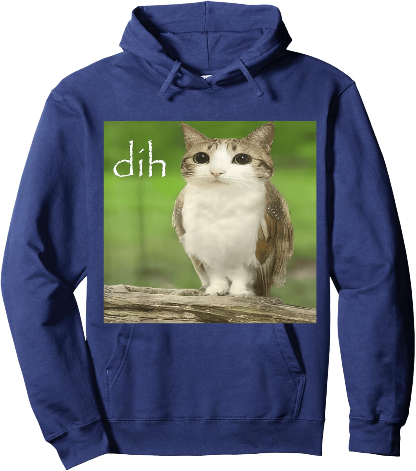 Funny Meowl Dih Meme Cursed Cat Owl Brainrot Internet Silly Hoodie - Hoodie | Navy