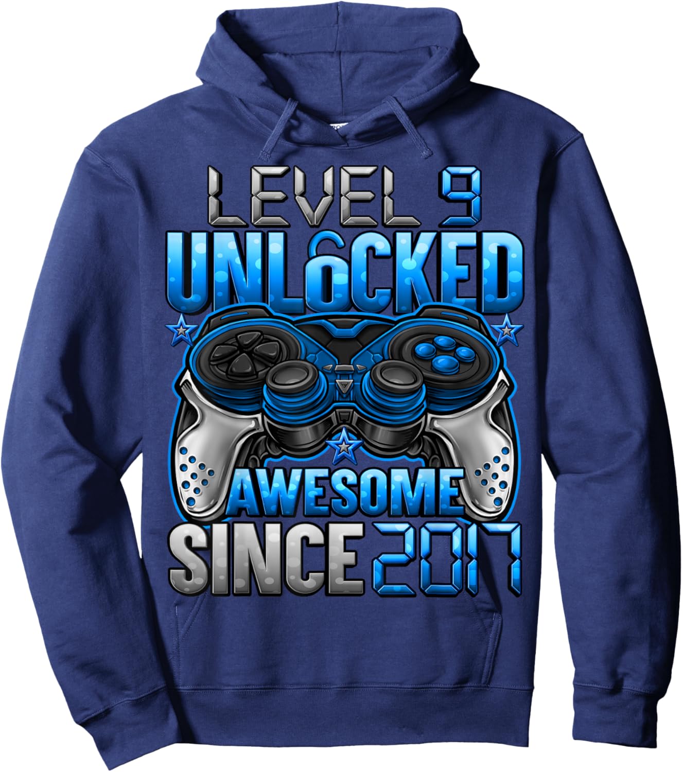 Level 9 Unlocked 9 Year Old Gifts for Boys 9th Birthday Boy Hoodie - Hoodie | Navy