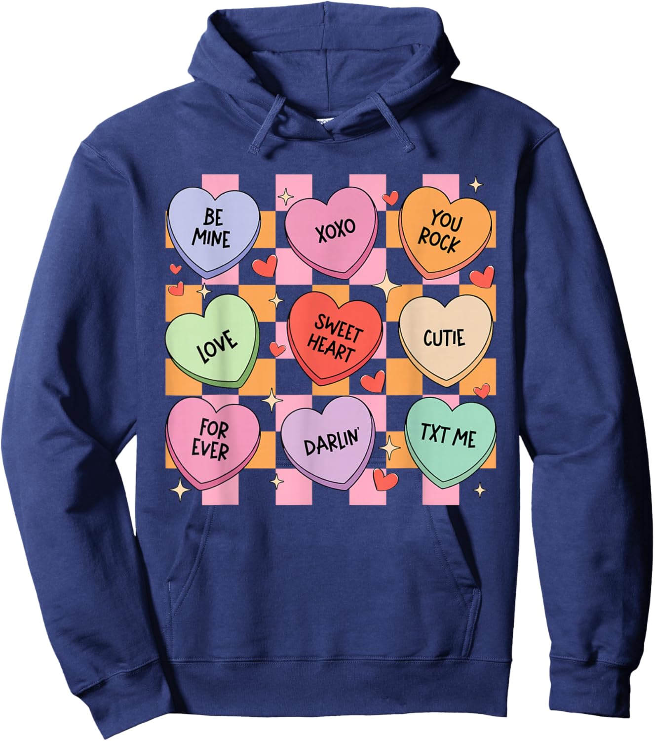 Valentines Hearts Candy Be Mine Valentine Men Women Kids Hoodie - Hoodie | Navy