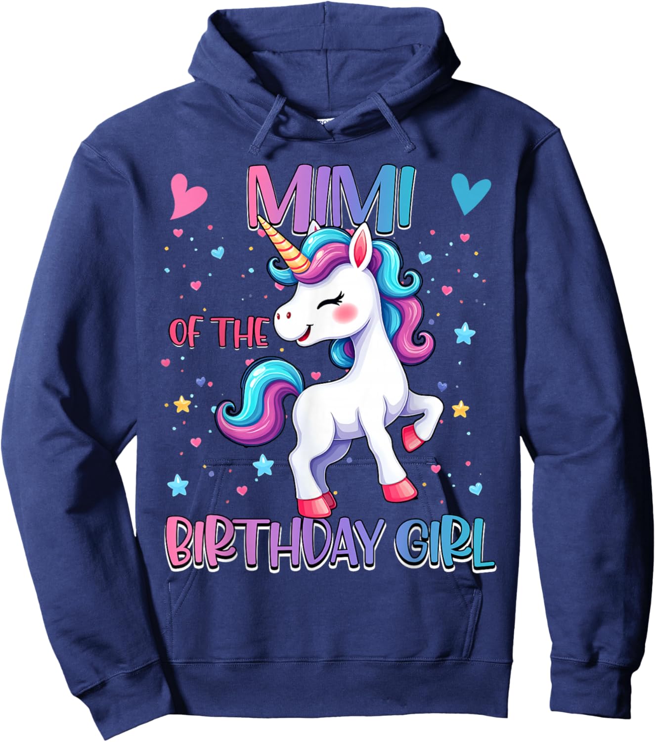Mimi of The Birthday Girl Unicorn Family Matching Party Hoodie - Hoodie | Navy