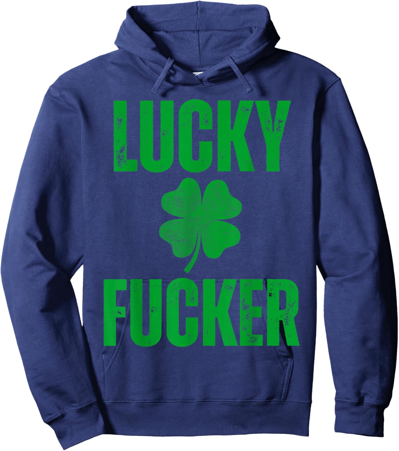 Lucky and Lucky Fucker, Matching Couples, Lucky Shamrock Hoodie - Hoodie | Navy