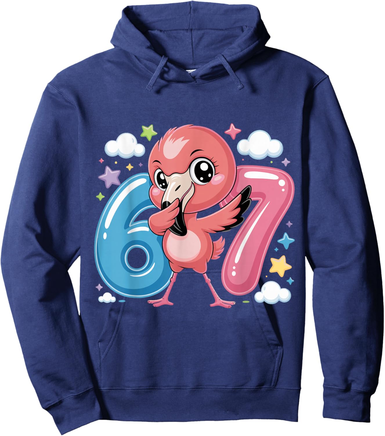 67 Meme Flamingo for Girls Six Seven Brainrot Funny Kids Hoodie - Hoodie | Navy