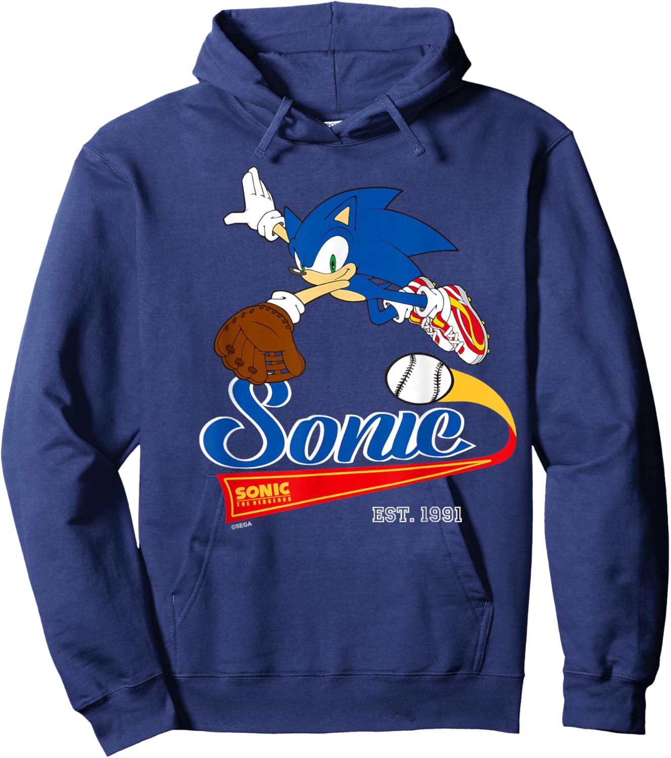 Sonic The Hedgehog - Sonic Baseball Est. 1991 Hoodie - Hoodie | Navy
