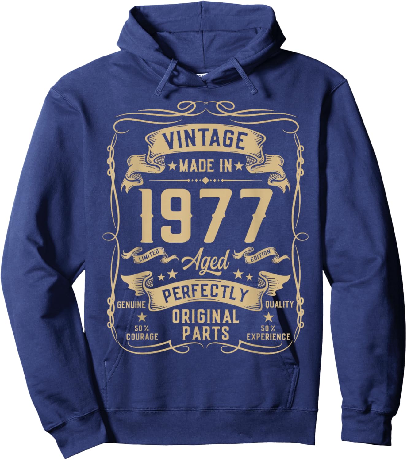 Vintage 1977 49yr 49th Birthday Gifts 49 Years Old Hoodie - Hoodie | Navy