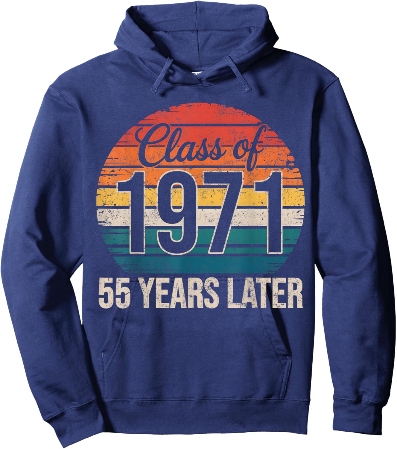 Vintage Class of 1971 55 Years Later Reunion 55th Graduation Hoodie - Hoodie | Navy