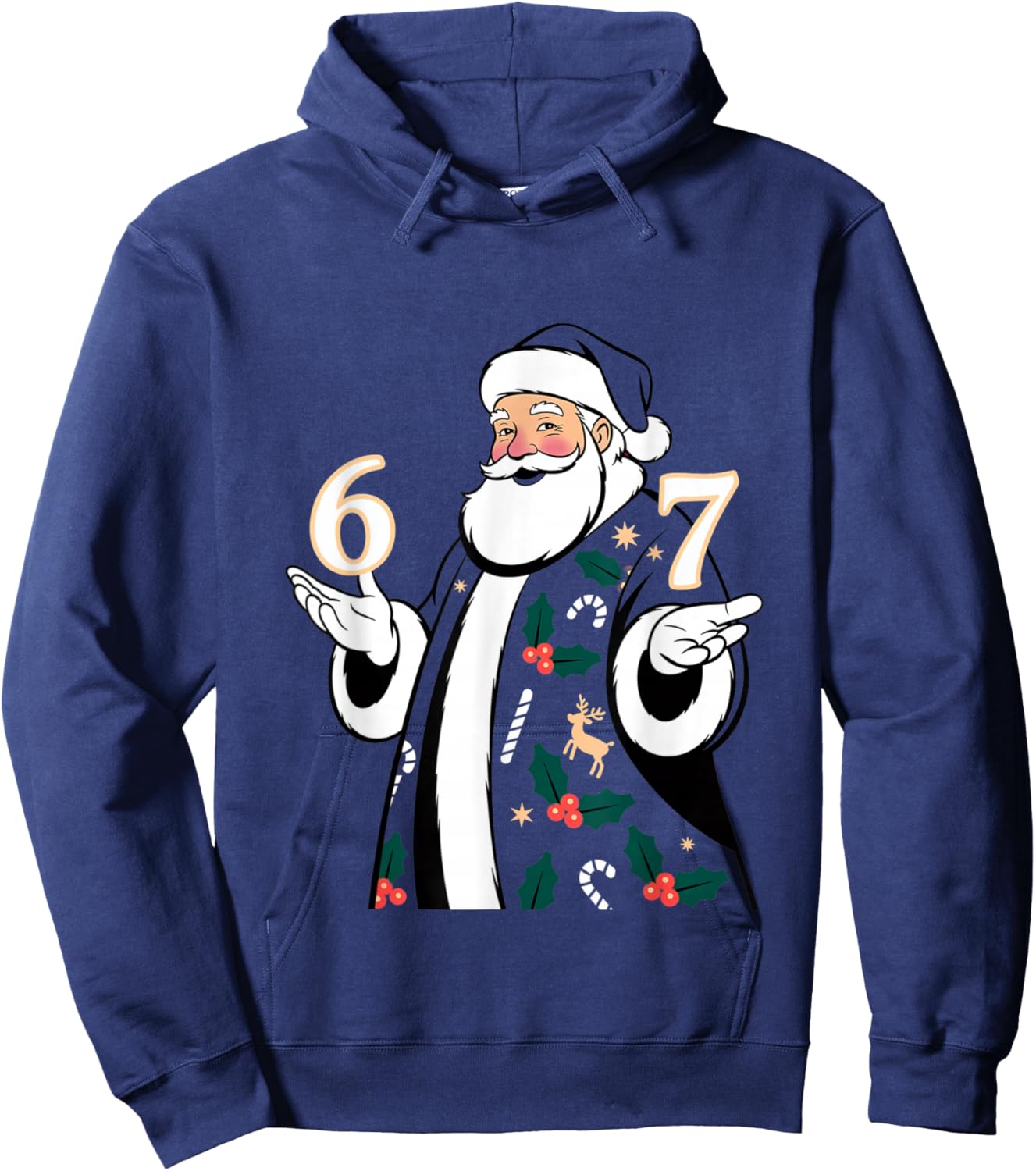 Christmas 67 Funny Xmas Six Seven Ugly Sweater 6-7 Hoodie - Hoodie | Navy