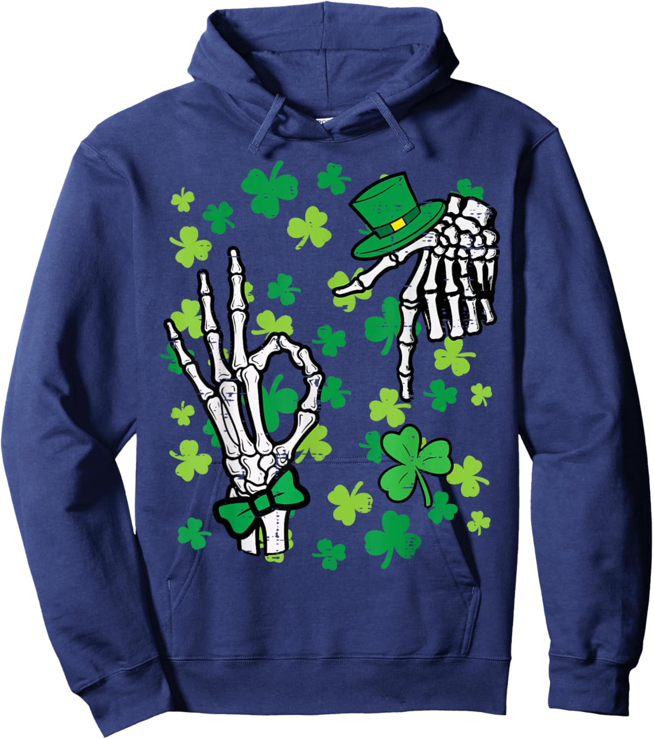 St Patricks Day 6 7 Skeleton Six Seven Meme Kids Boys Youth Hoodie - Hoodie | Navy
