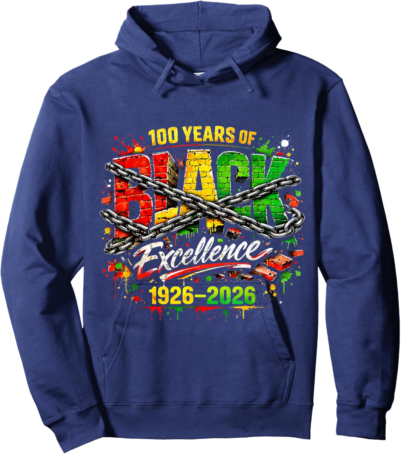 100 Years of Black Excellence BlackHistory Month 1926-2026 Hoodie - Hoodie | Navy