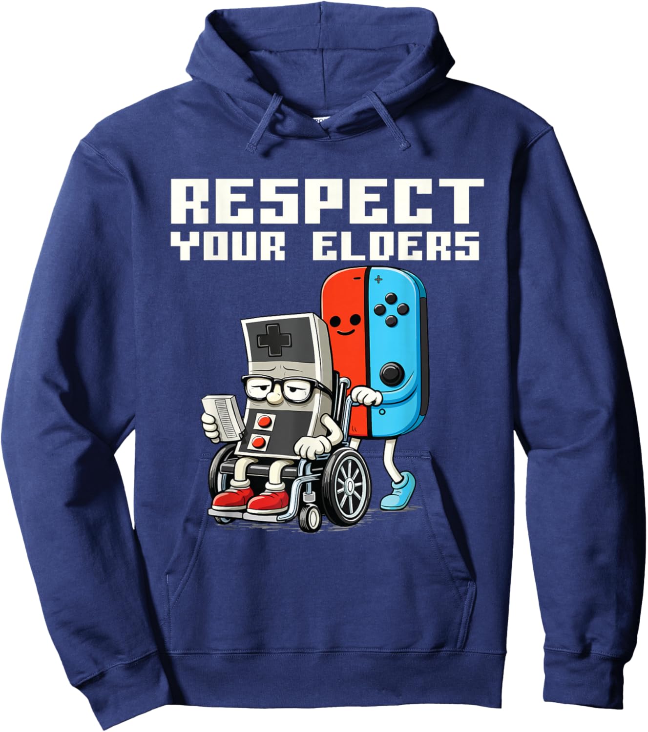 Respect Your Elders - Gaming Lover Gamer Video Games Hoodie - Hoodie | Navy