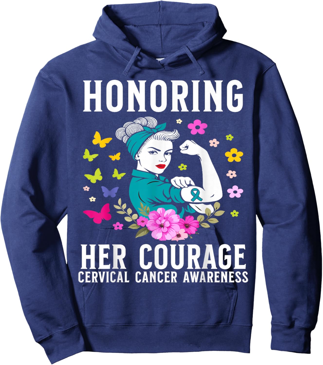 Cervical Cancer Awareness Products Cervical Cancer Lost Hoodie - Hoodie | Navy
