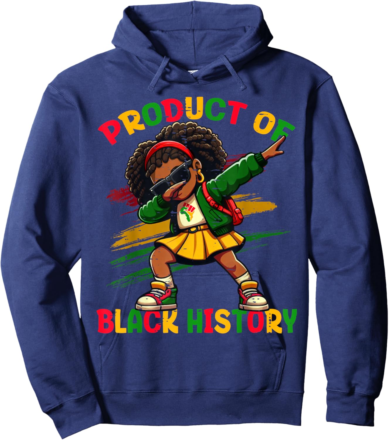 Product of Black History Month African American Kids Girls Hoodie - Hoodie | Navy