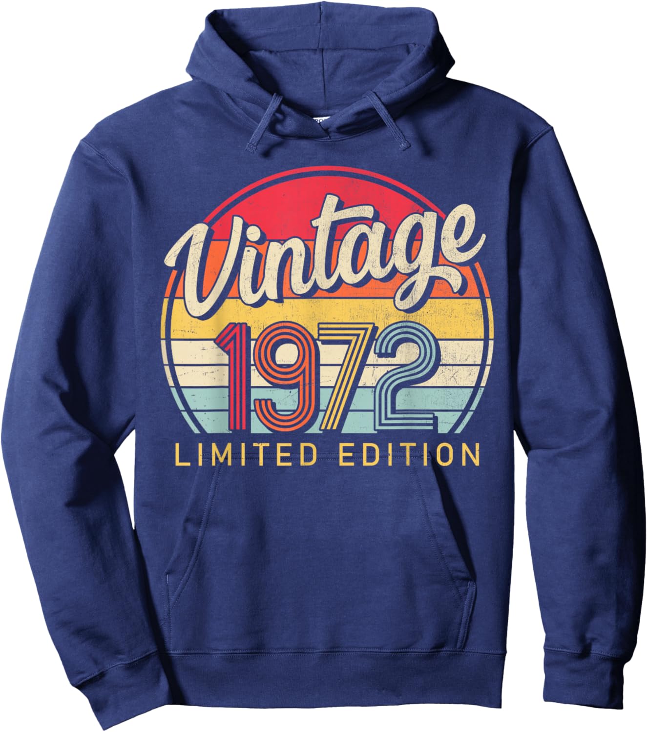 Limited Edition Retro Style 70's Born Vintage 1972 Birthday Hoodie - Hoodie | Navy