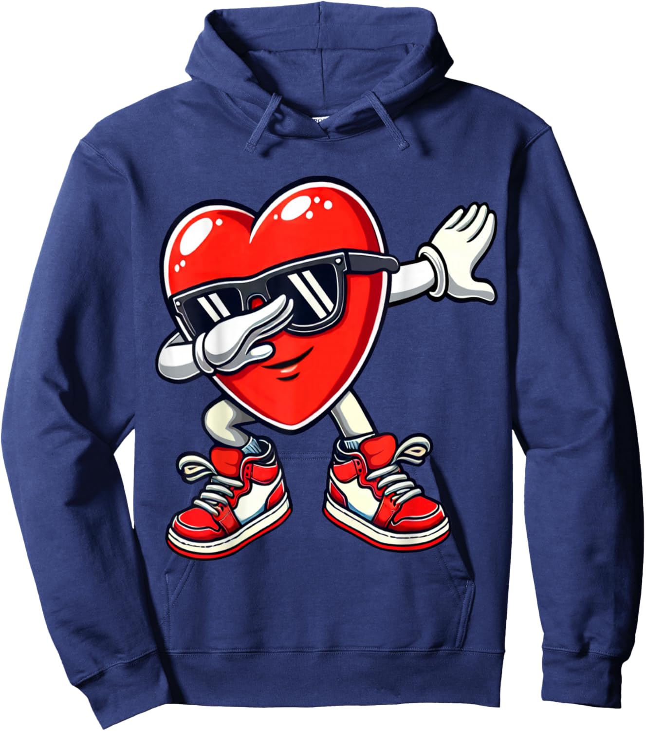 Valentine's Dabbing Heart Funny Gifts Kids Boys Girls Hoodie - Hoodie | Navy