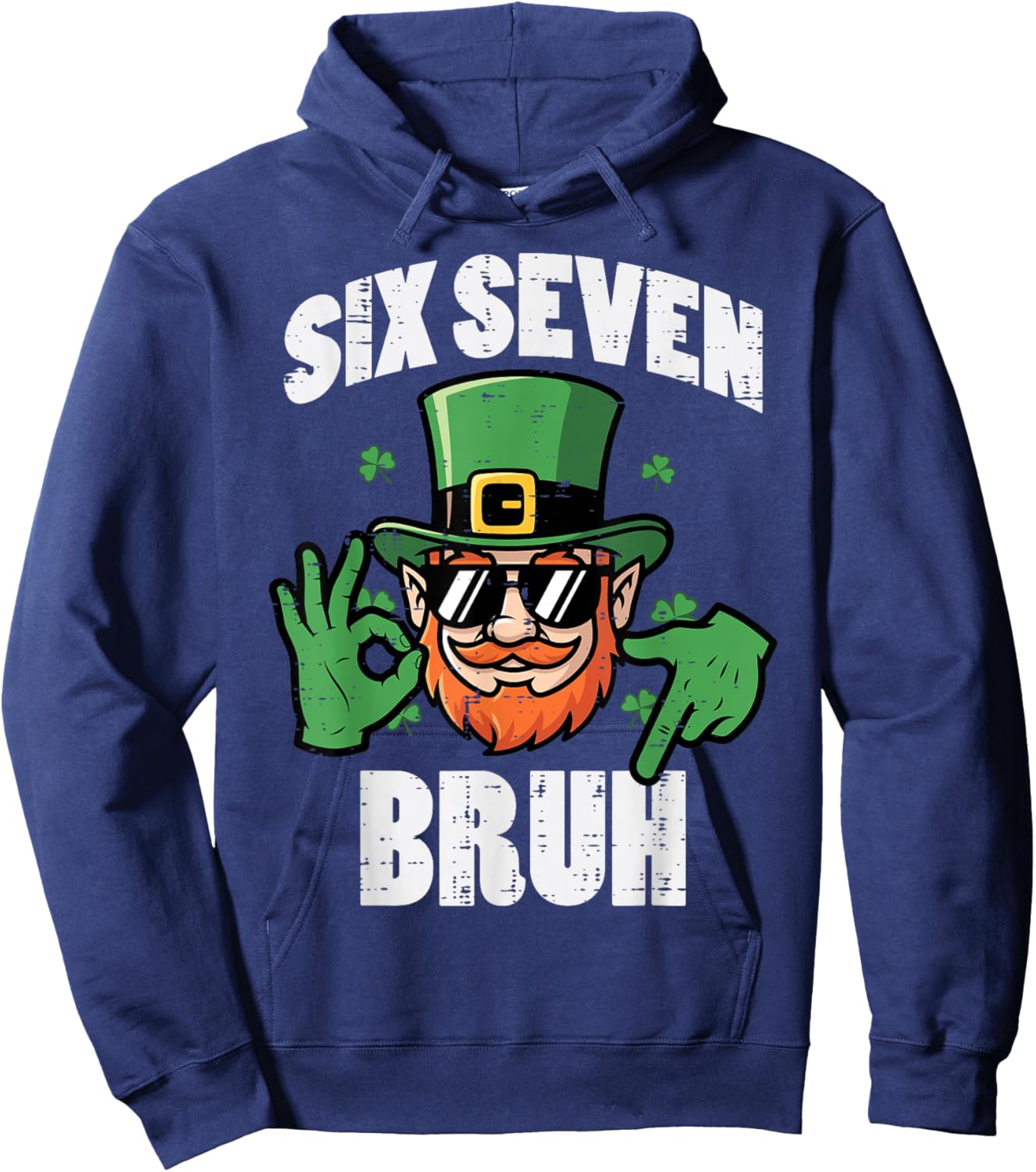 Six Seven Bruh 6 7 St Patricks Day 67 Paddys Kids Boys Youth Hoodie - Hoodie | Navy