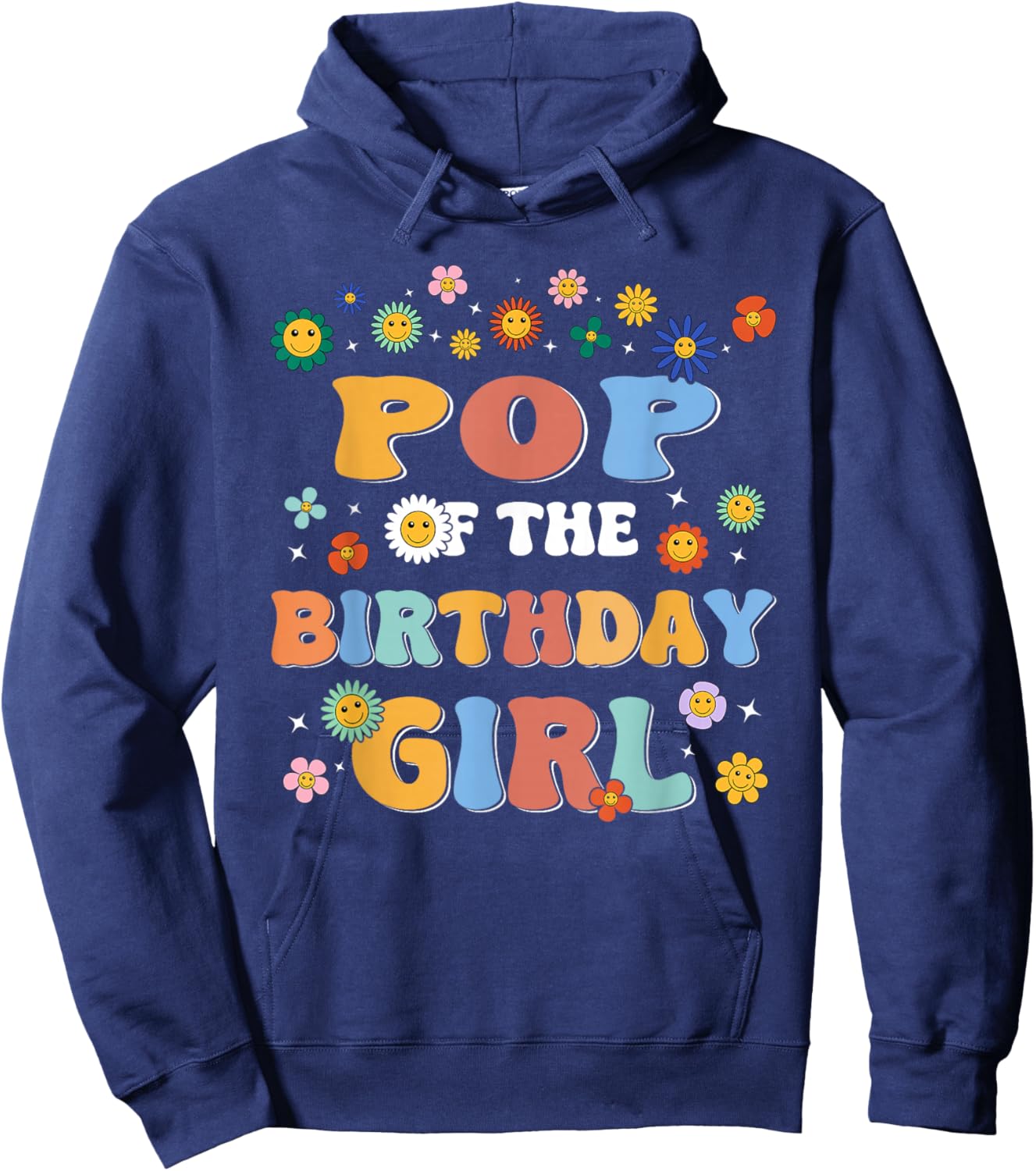 Pop of The Birthday Girl Family Groovy Birthday Party Hoodie - Hoodie | Navy