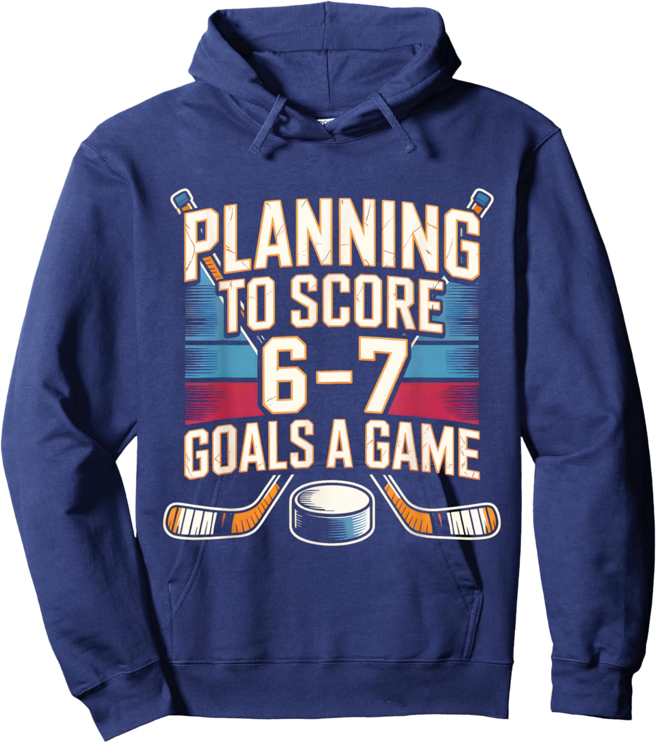 67 Hockey Meme Planning to Score 6 7 Goals Kids Brainrot Hoodie - Hoodie | Navy