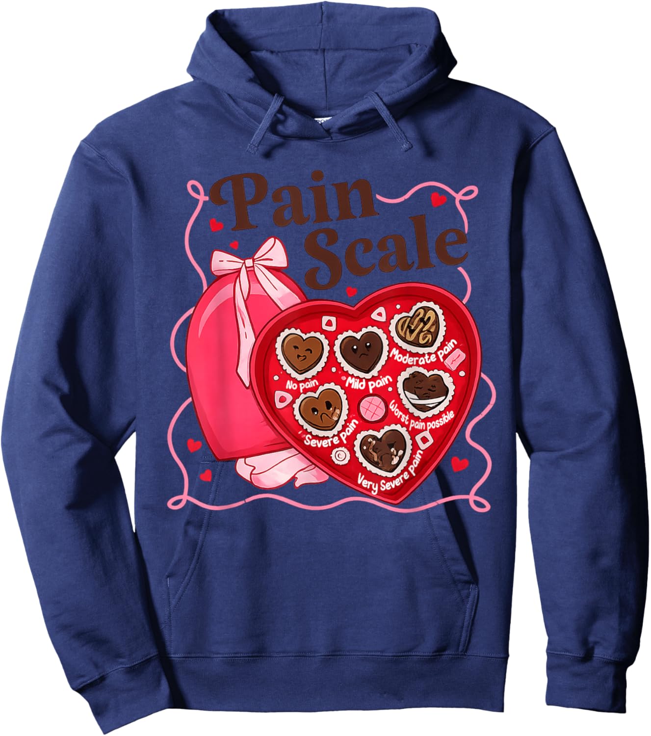 Pain Scale Valentines Shirt Funny Nurse Doctor Medical Hoodie - Hoodie | Navy