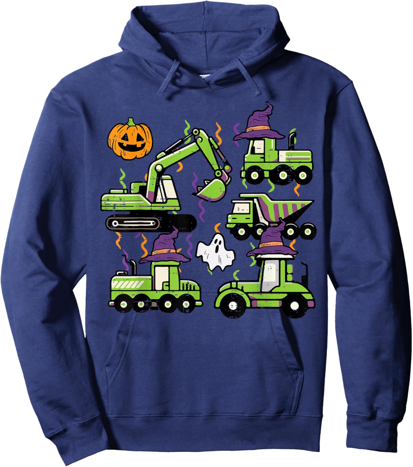 Halloween Construction Excavator Trucks Costume Boys Kids Hoodie - Hoodie | Navy