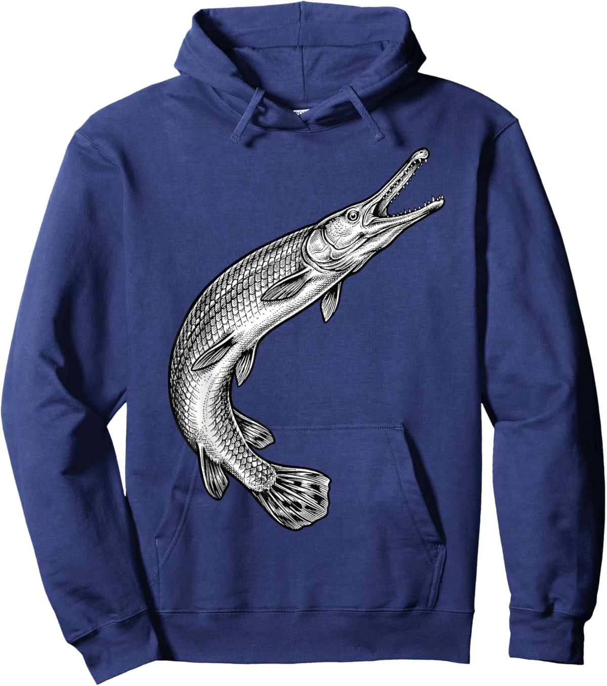 Vintage Alligator Gar Fish Fishing Fisherman Angler Hoodie - Hoodie | Navy