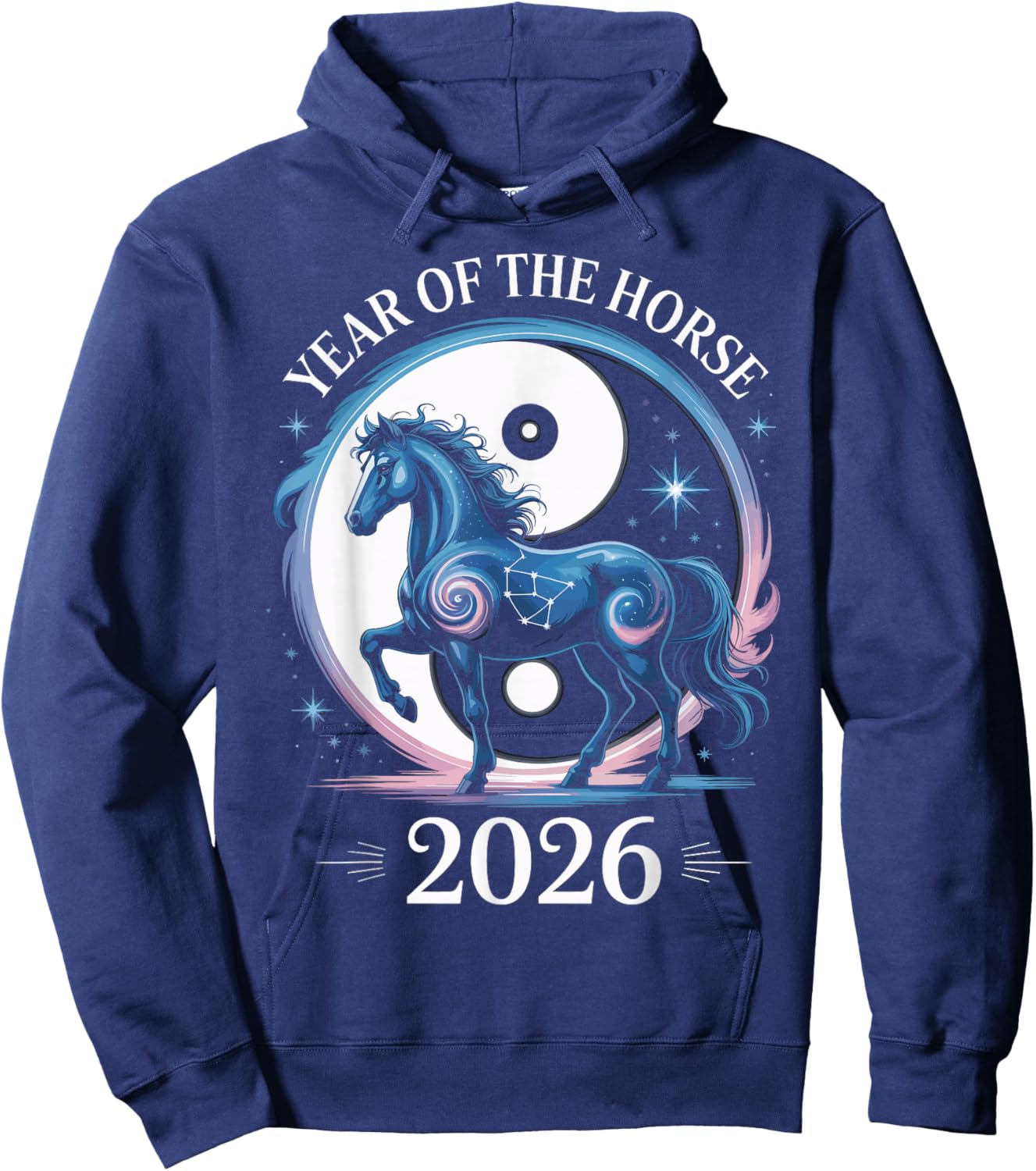 Year of The Horse 2026 Chinese New Year Women Kids Hoodie - Hoodie | Navy