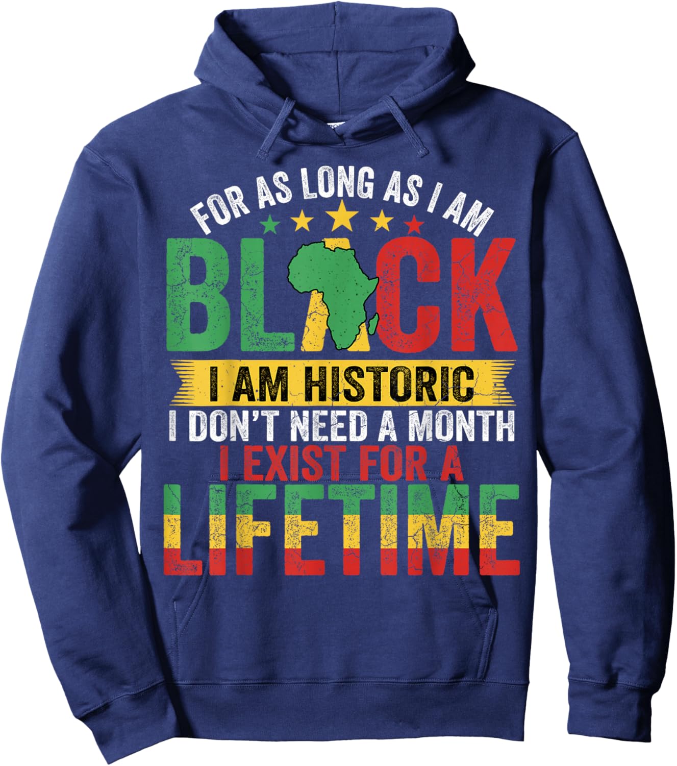 for As Long I Am Black Im Historic African Men Women Kids Hoodie - Hoodie | Navy