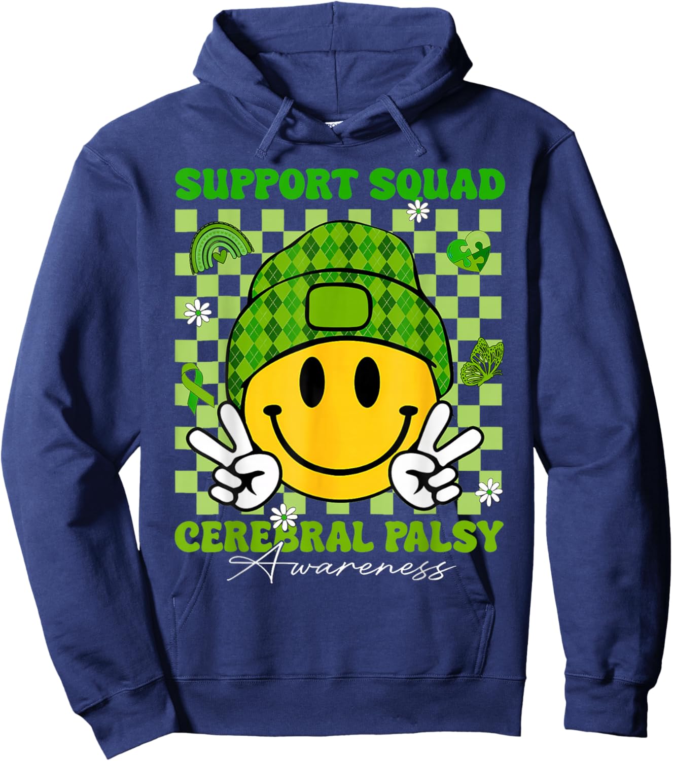 Cerebral Palsy Support Squad Cerebral Palsy Awareness Hoodie - Hoodie | Navy