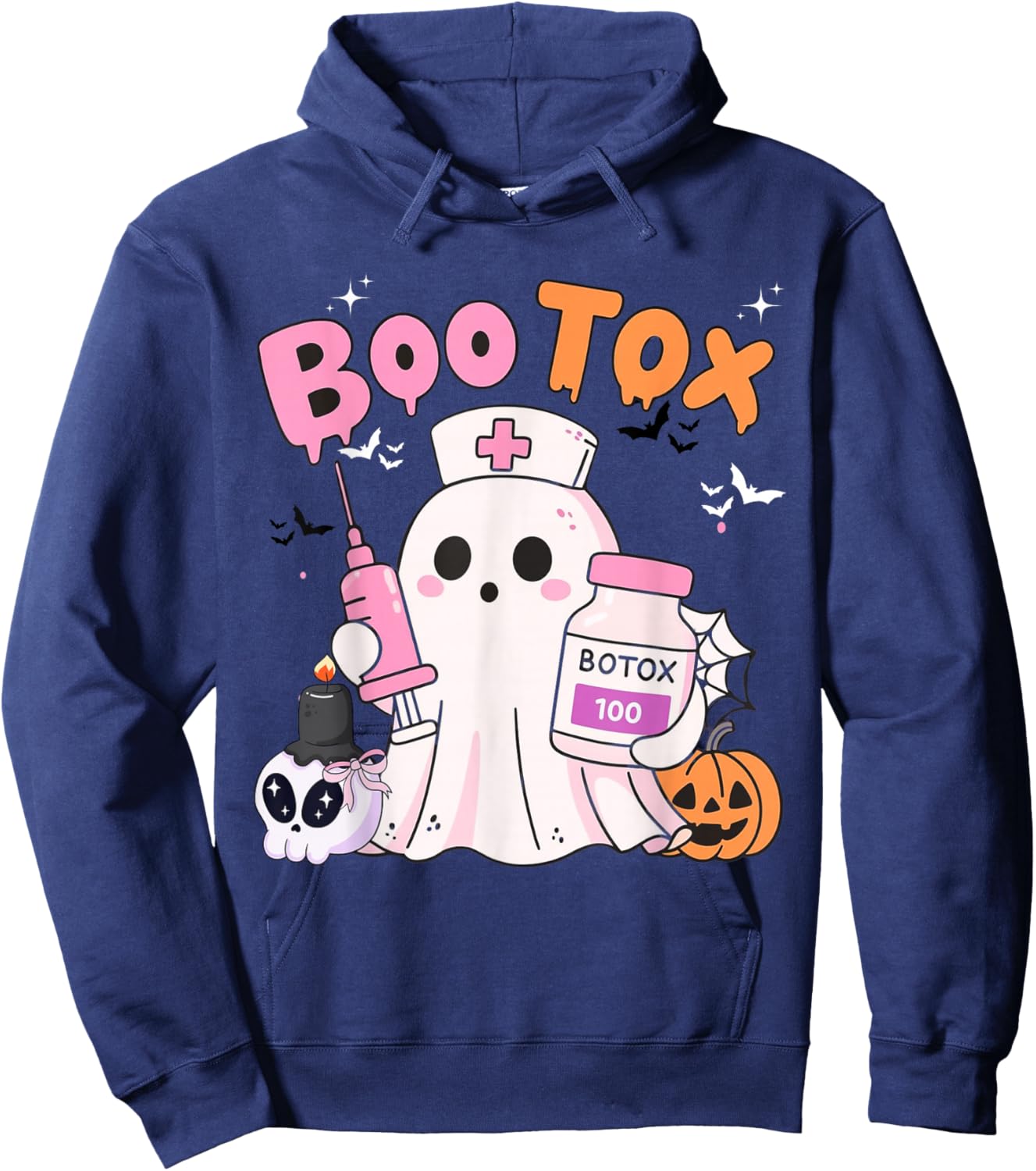 Boo Tox Nurse Ghost Filler Botox Halloween Aesthetic Hoodie - Hoodie | Navy