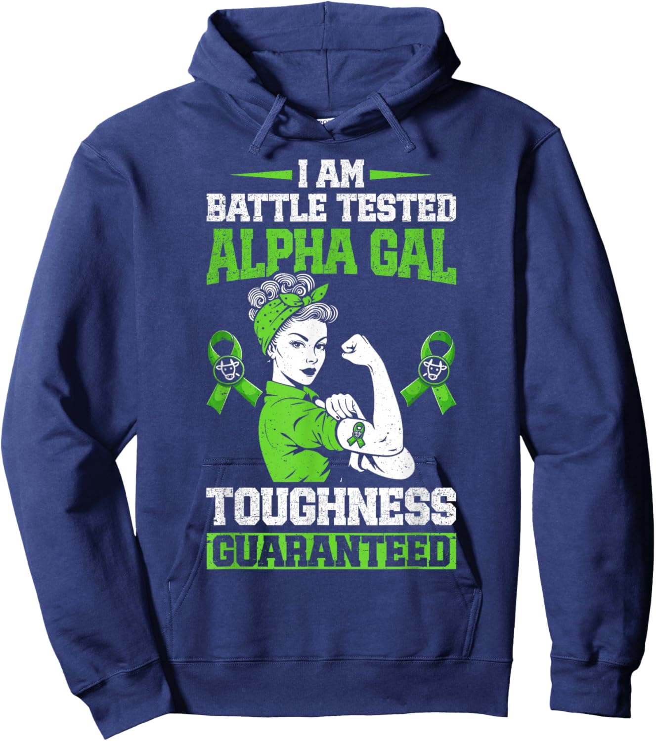 Alpha Gal Syndrome Warrior Hoodie - Hoodie | Navy