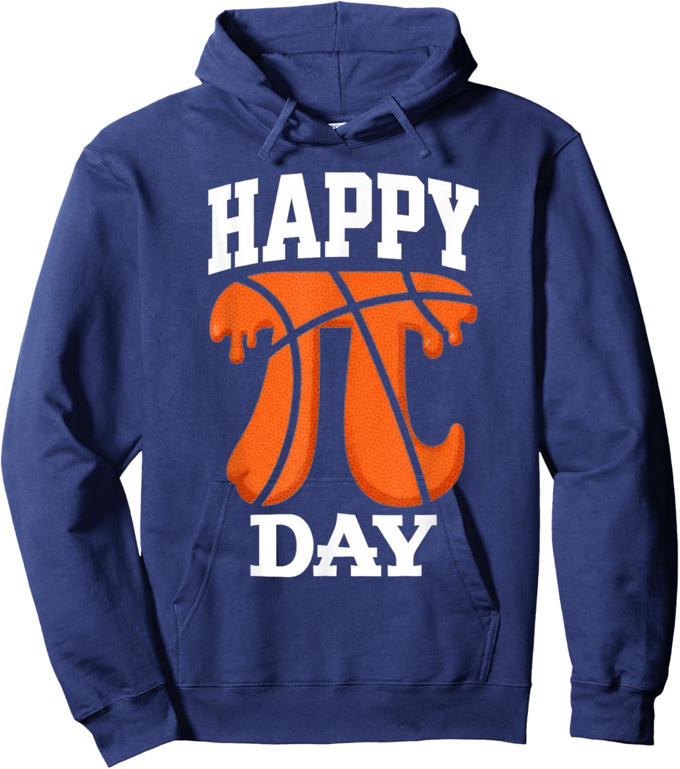 Happy Pi Day Basketball 3.14 Math Lover Pi Symbol Nerdy Hoodie - Hoodie | Navy