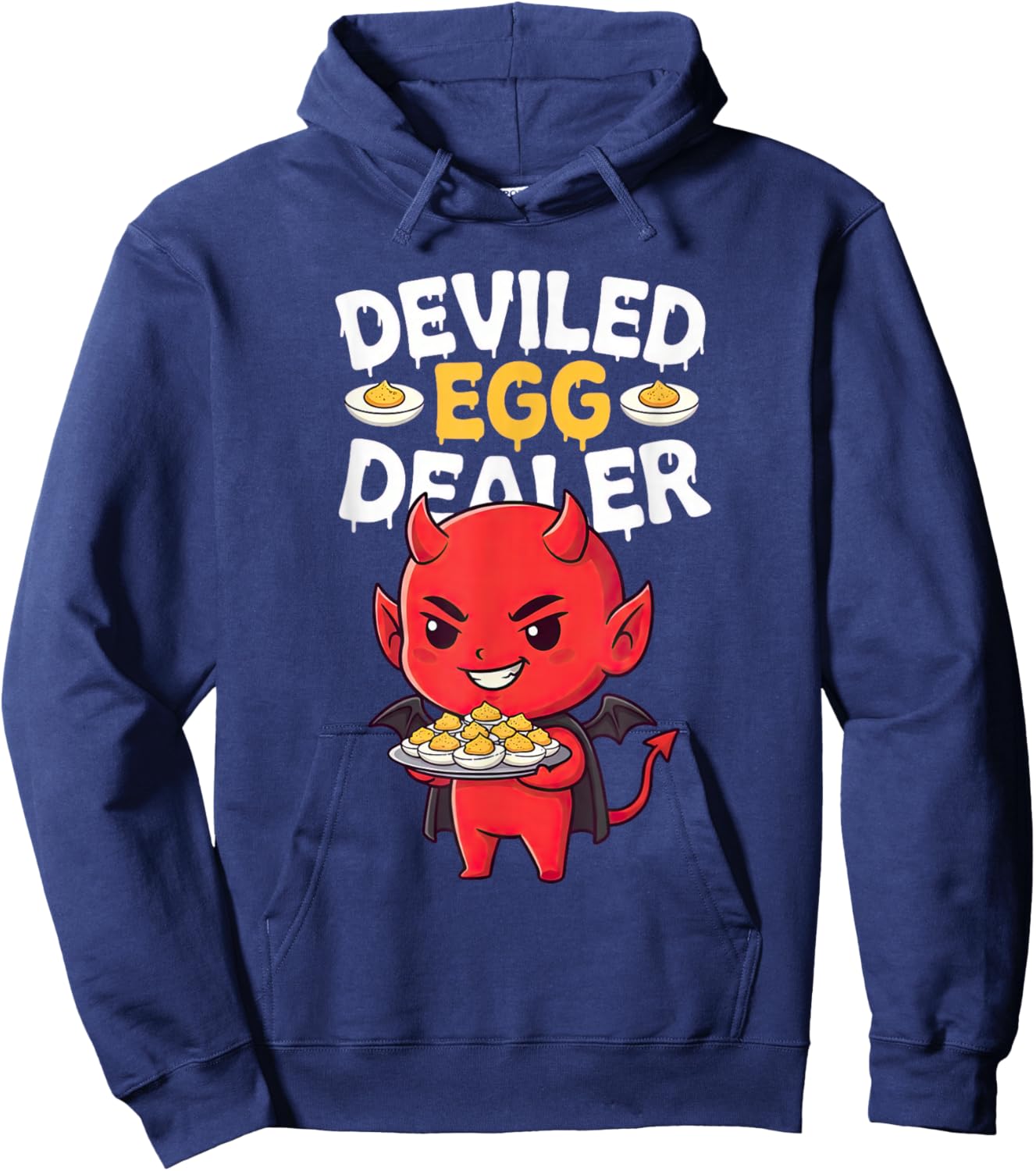 Funny Deviled Egg Dealer Litte Devil Tray Cute Hoodie - Hoodie | Navy