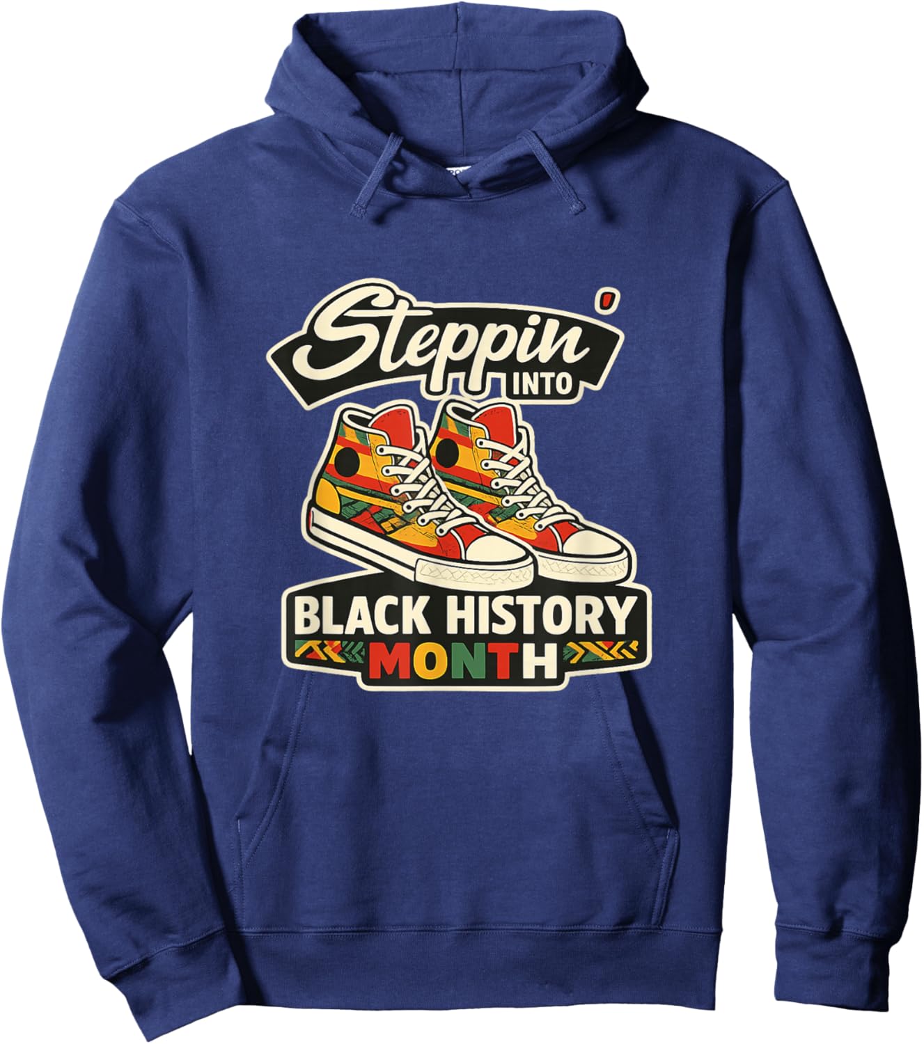 Stepping Into Black History Month Black Melanin Diversity Hoodie - Hoodie | Navy