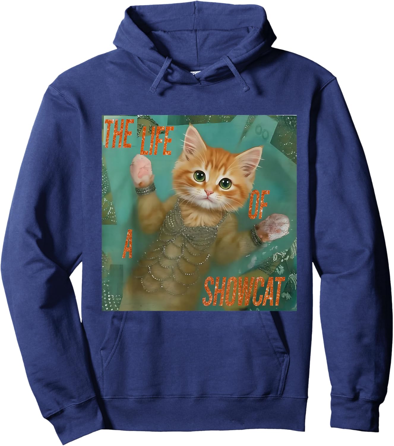 The Life of a showcat Funny Cat Meme Kitten Lover Girls Kids Hoodie - Hoodie | Navy