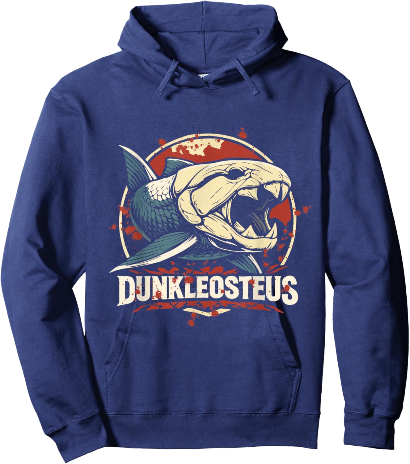 Dunkleosteus Prehistoric Dinosaur Fish Fossil Hoodie - Hoodie | Navy