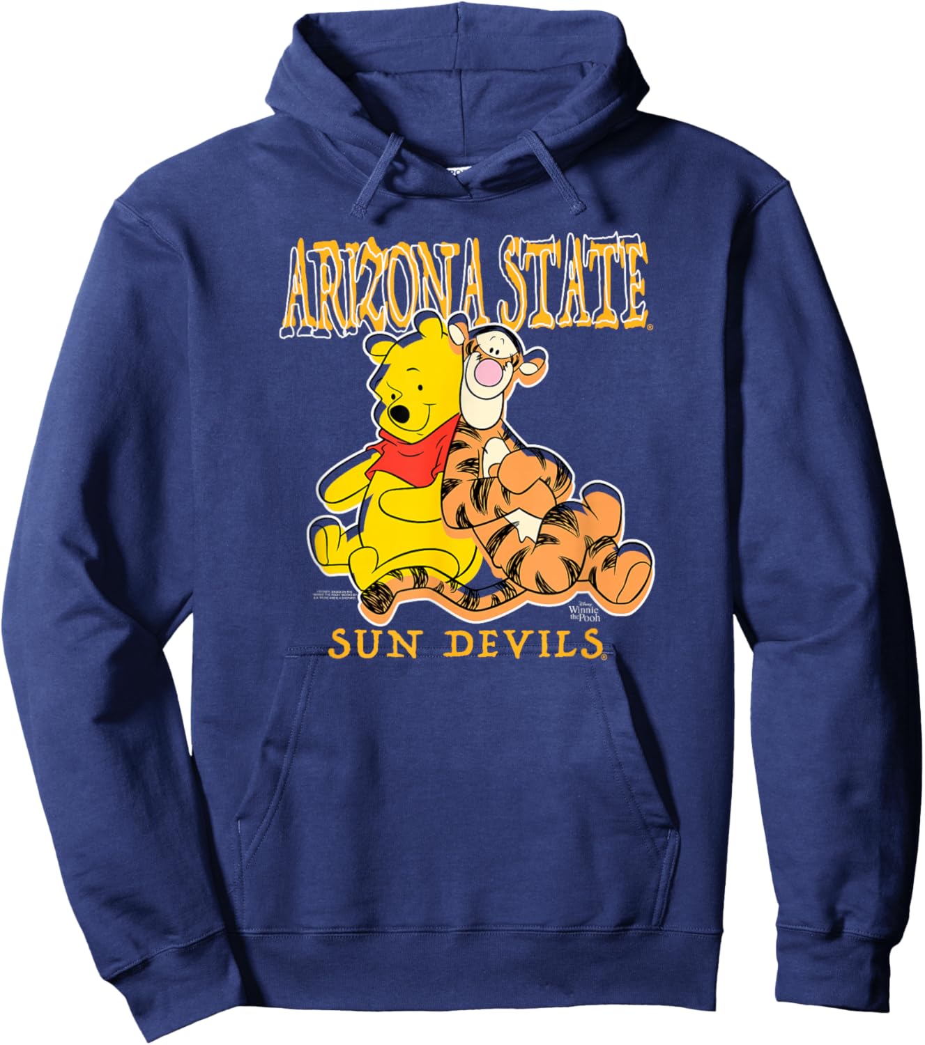 Arizona State Sun Devils Winnie The Pooh and Tigger Dk Gray Hoodie - Hoodie | Navy