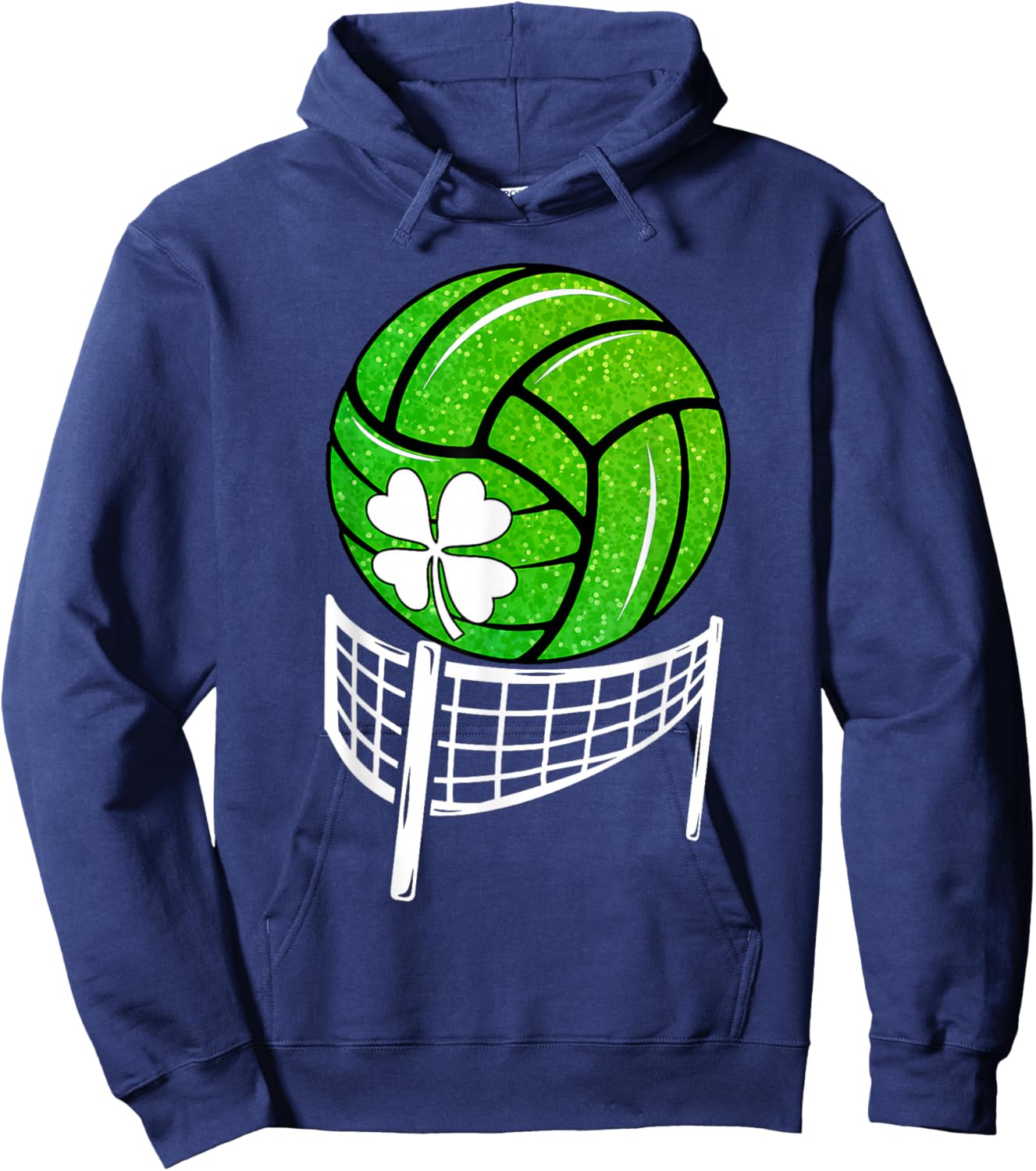 Volleyball Shamrock Lucky Clover Irish St Patrick's Day Boys Hoodie - Hoodie | Navy