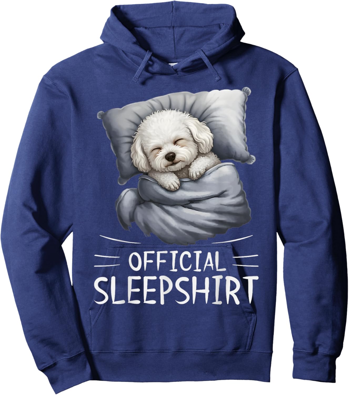 Bichon Frise Dog Official Sleepshirt Pajamas Nightgown Hoodie - Hoodie | Navy
