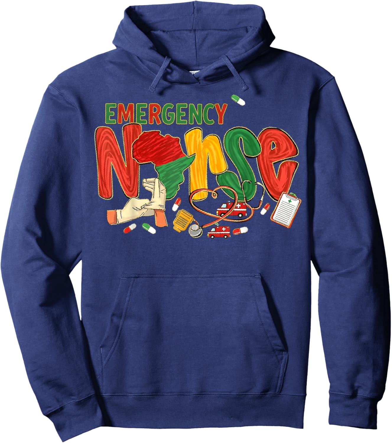 Emergency Nurse Black Nurse Magic Black History Month Junete Hoodie - Hoodie | Navy