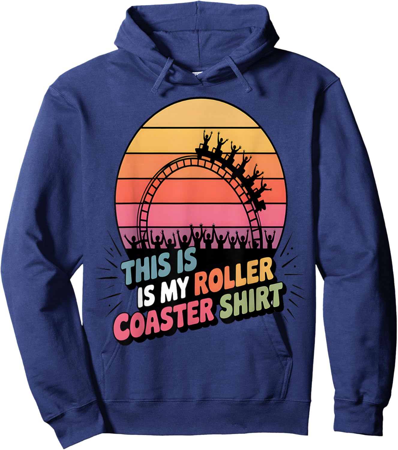 This is My Roller Coaster Retro Hoodie - Hoodie | Navy