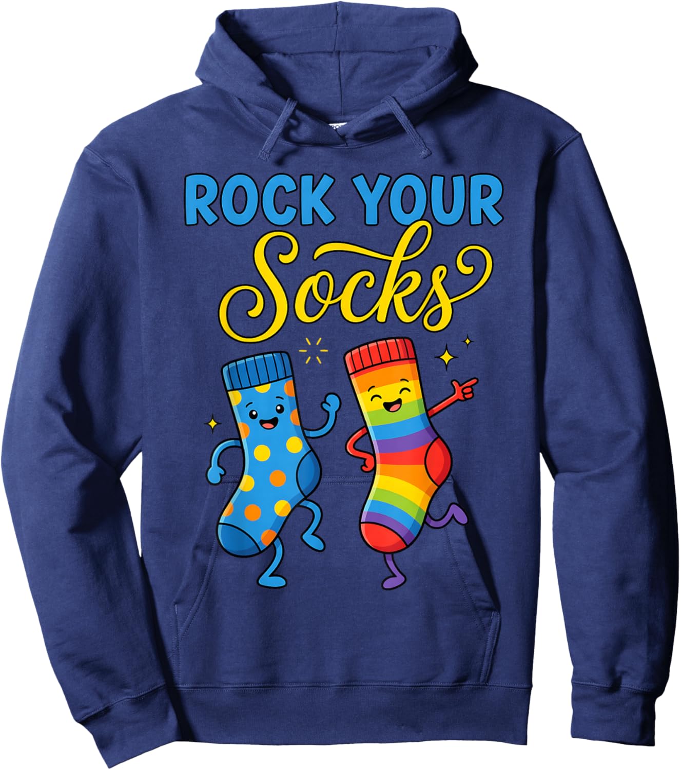Rock Your Socks Support Awareness World Down Syndrome Day Hoodie - Hoodie | Navy